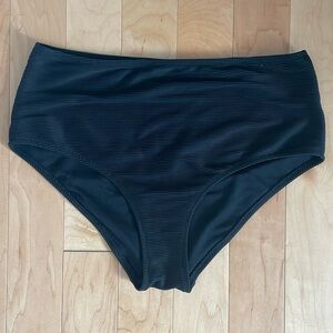 High waisted black bikini bottom